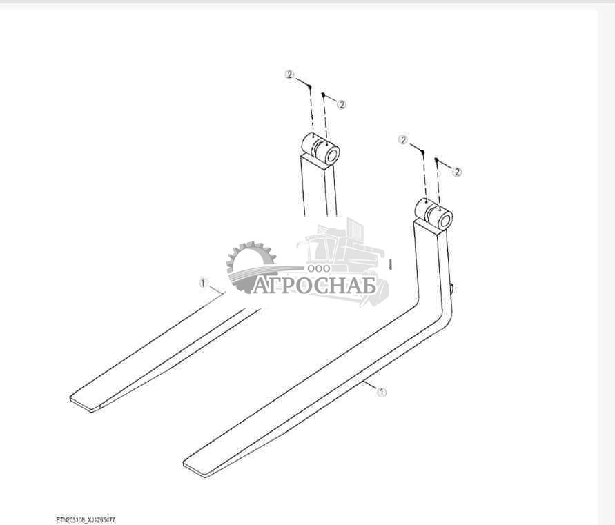 Standard Coupler Fork Tines (72 in.) 